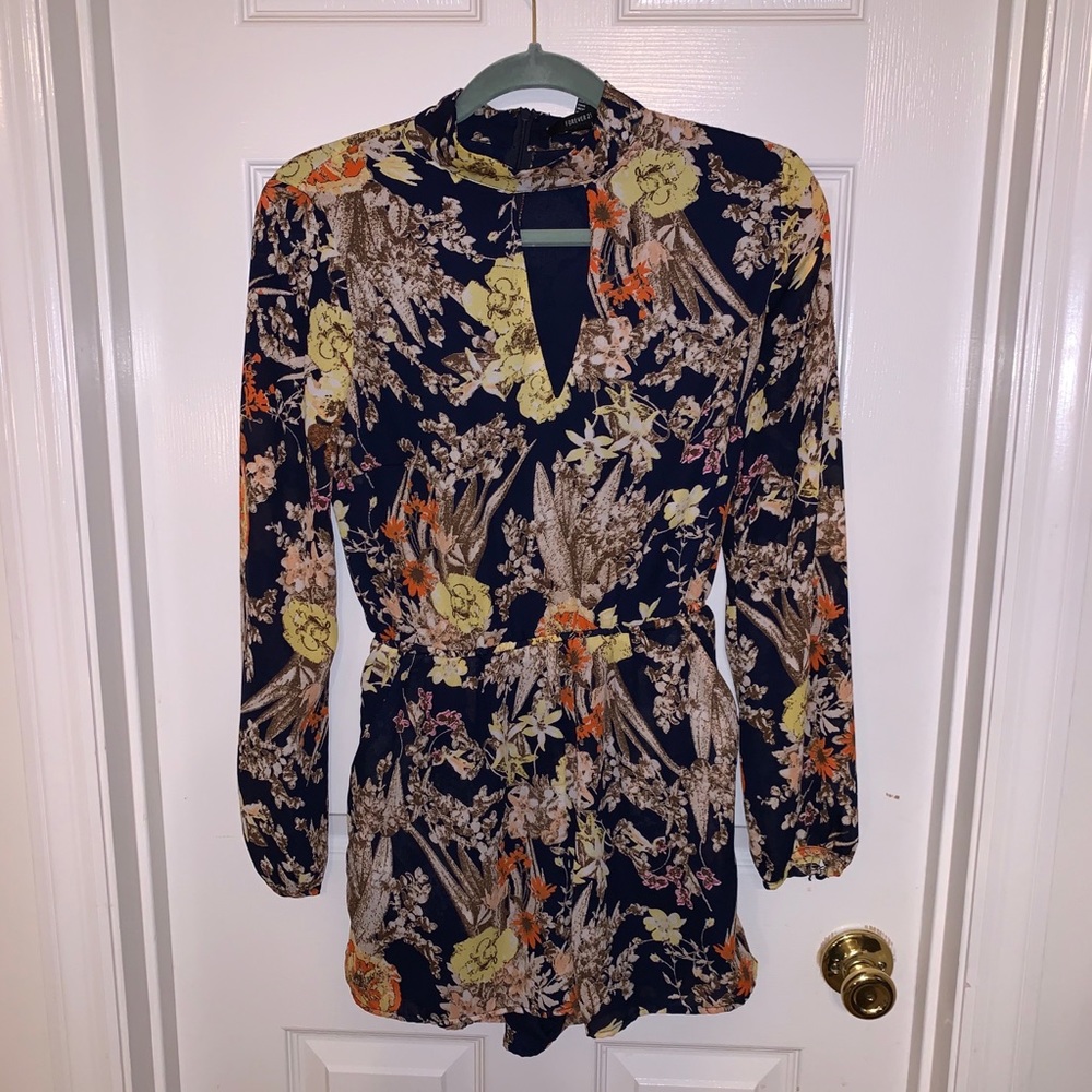 Long sleeve mock neck romper